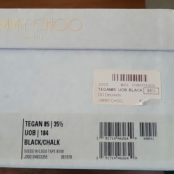 NWT NIB Sz 35.5 Jimmy Choo Tegan Black Bow Dainty Coquette Suede Heels Pumps 5 - Picture 11 of 13